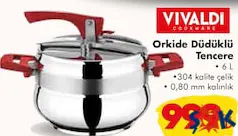 VİVALDİ ORKİDE DÜDÜKLÜ TENCERE 6 L VİVALDİ ORKİDE DÜDÜKLÜ TENCERE 6 L